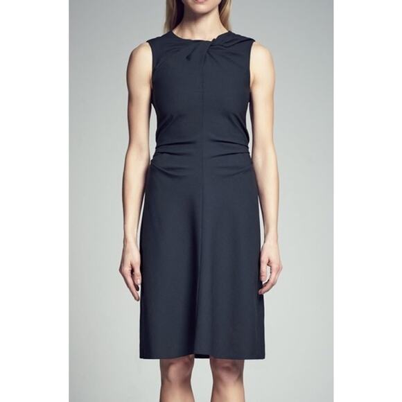 MM Lafleur Dresses & Skirts - MM Lafleur Eleanor Dress 16 Midnight Navy Blue Twist Ruched A Line Minimalist